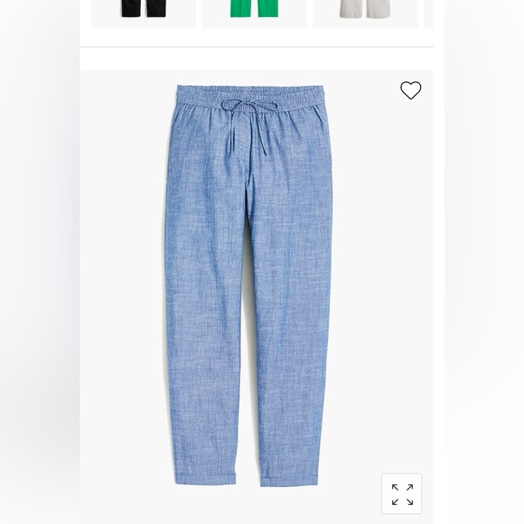 NWT Size 00 J Crew Factory chambray 100% cotton drawstring pants - Picture 9 of 9